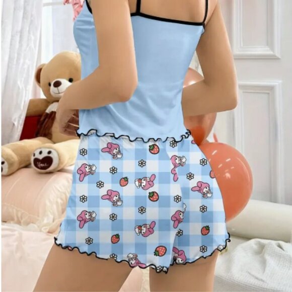 My Melody Pajama Cami & Short Set Blue NWT - Picture 2 of 3